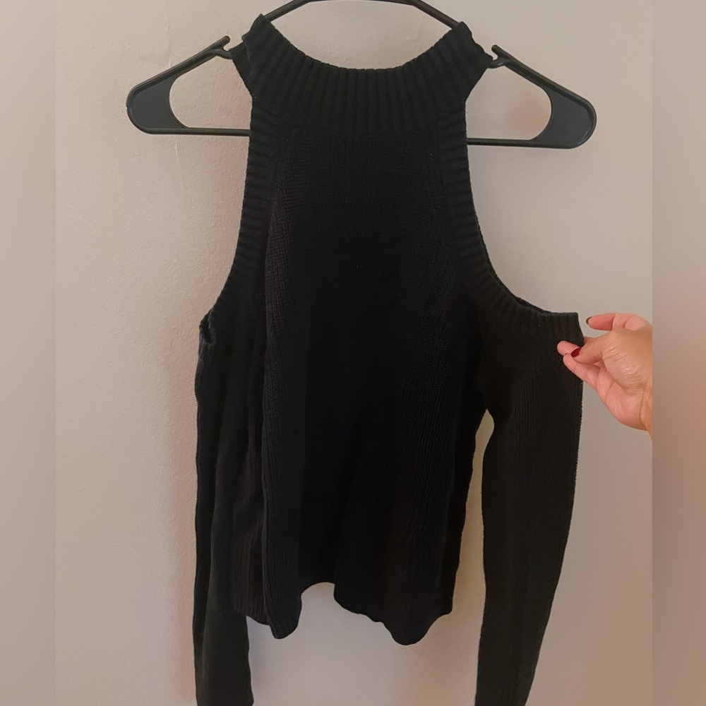 Express Cold Shoulder Long Sleeve Sweater